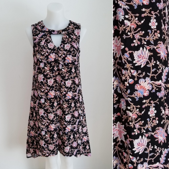 Women's Floral Print Keyhole Dress, XS - Picture 1 of 5